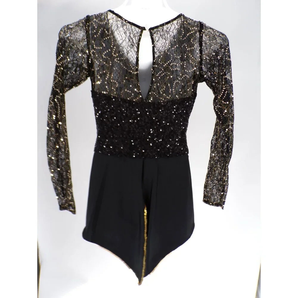Pre-Owned Dance Costume Curtain Call J5264 XL Child Gold Jazz